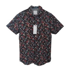 NWT Denim & Flower Floral Button Down Short Sleeve Shirt Size Small